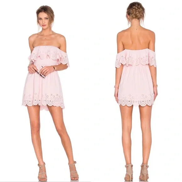 open lace back dress Self-Portrait - Pink Boucle Checked Mini Dress main image 0